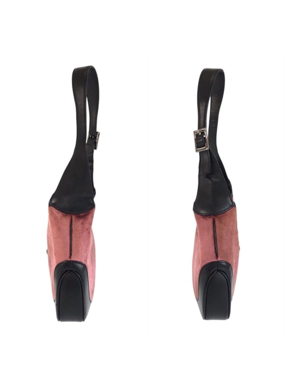 Gucci Jackie Pink Black Silver Velour Leather 001 Shoulder Bag - Picture 8 of 9